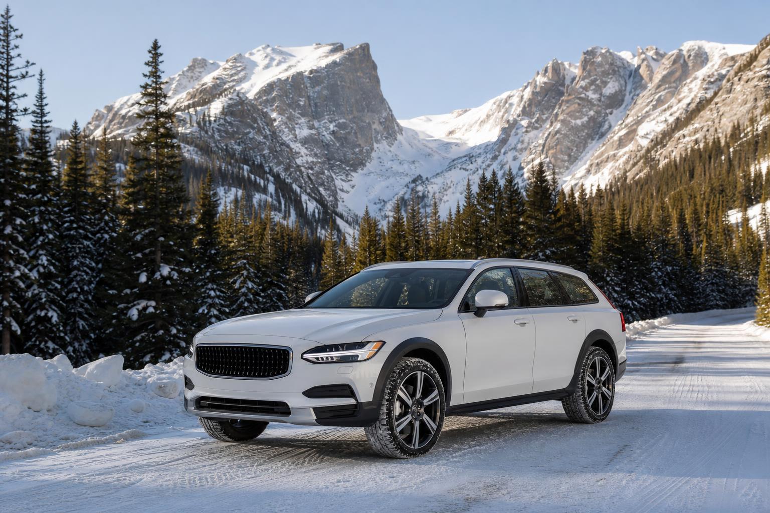 Volvo on a Colorado mountain road near Boulder