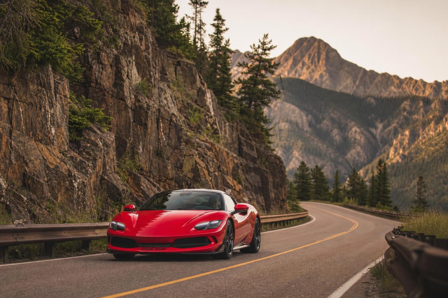 Fiat on a Colorado mountain road near Boulder