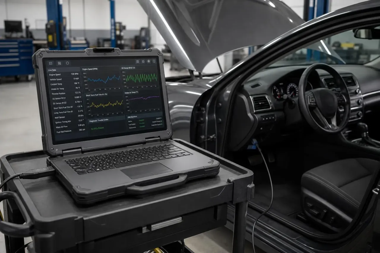 Computer diagnostics and module programming at Legacy Automotive in Boulder, Colorado