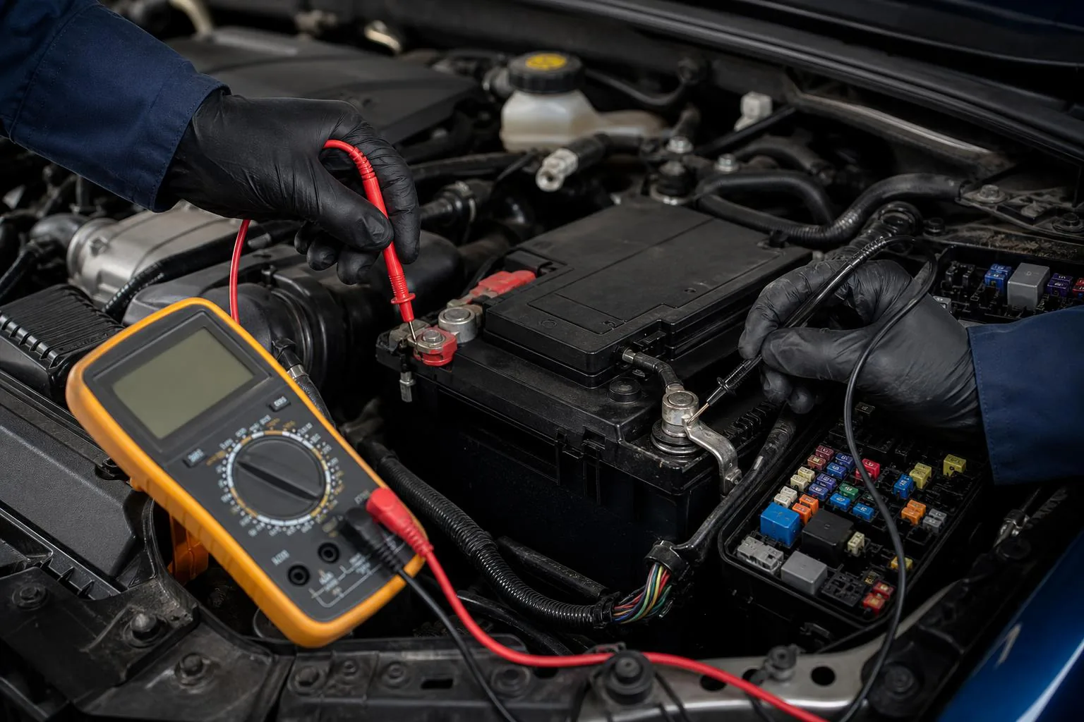 Car battery testing and replacement at Legacy Automotive in Boulder, Colorado